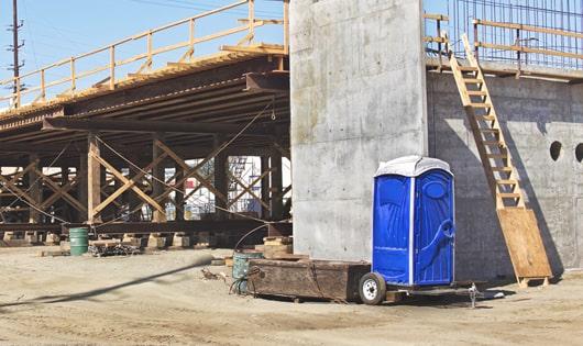 work site hygiene is prioritized with these porta potties in place